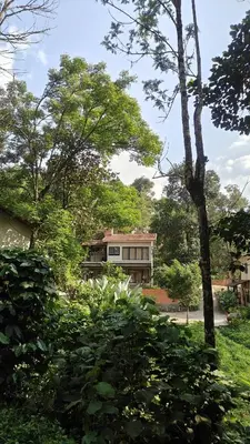 a house in the middle of a yard with trees at Safari Hills in Vayittiri