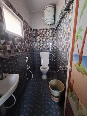 a bathroom with a toilet and a sink at Golden View Cottage Ooty in Ooty