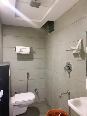 a bathroom with a toilet and a sink at New Thai Residency in Dhārāpuram