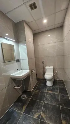 a bathroom with a toilet and a sink at Emerald Urban Comforts in Mysore