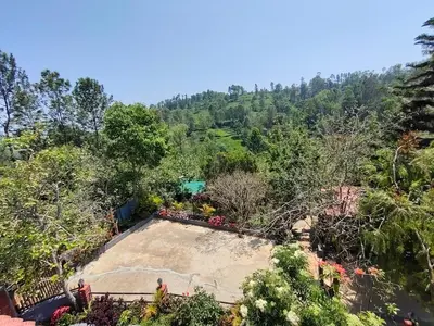 an aerial view of a garden with trees at Pear Tree Entire 2BHK Villa Kotagiri in Kotagiri