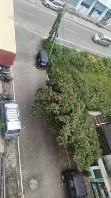 an aerial view of a car parked on a street at AR premium family homestay in Mysore