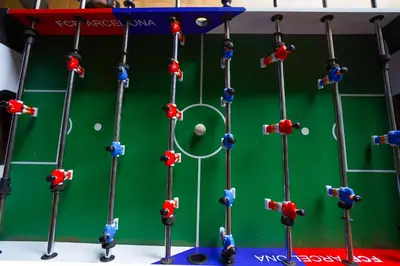 a room with a soccer field and balls at Nexstay Karimb Resorts in Vallikavungal