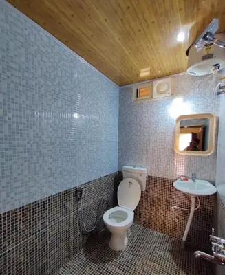a bathroom with a toilet and a sink at cocostay coorg in Madikeri