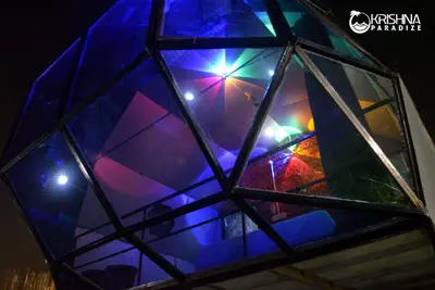 a glass dome with lights inside of it at Kodaikanal Luxuries Glamp - Krishna Paradize in Kūkkāl