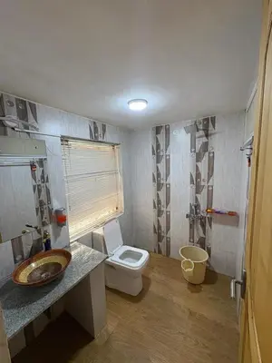 a bathroom with a toilet and a sink in it at Rozana Retreats Ooty in Ooty