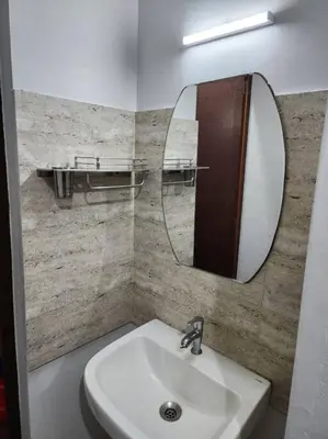 a bathroom with a sink and a mirror at Padua Building in Irrity