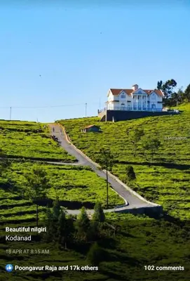 a house on top of a hill with a road at The Misty Valley in Kodanād