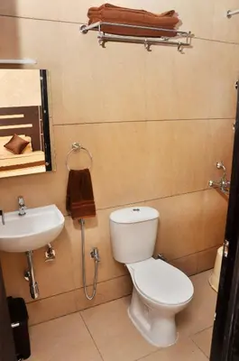 a bathroom with a toilet and a sink at Harikrishna Park in Coimbatore