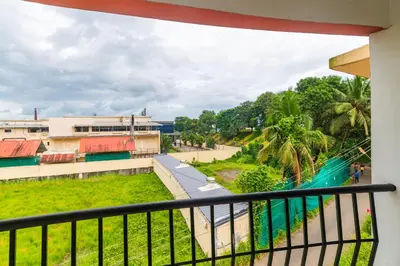 a view from the balcony of a building at Sancta Maria Airport Suites in Nedumbassery
