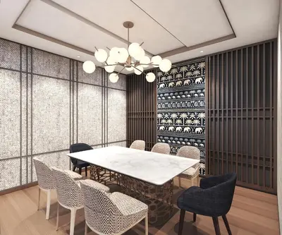 a dining room with a table and chairs at Taj Cochin International Airport, Kerala in Cochin