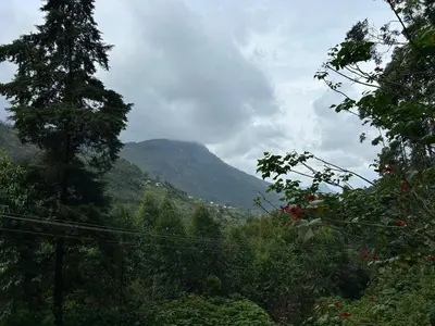 a view of a mountain in the distance at Mountain Breeze Resort Vattavada in Munnar