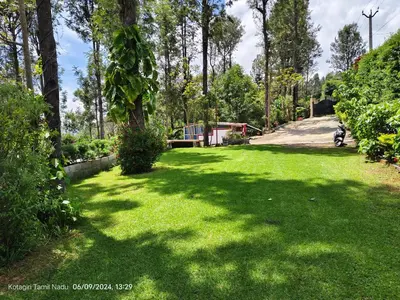 a green lawn with a tree in the middle at May Fair Vista Luxury Villa - Huge Lawn - Scenic Views - Free Parking in Kotagiri