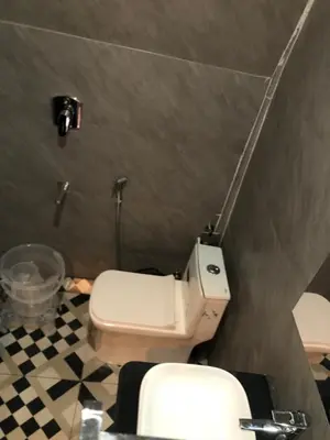 a bathroom with a toilet and a sink at Galaxy Garden Resort in Kallār