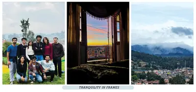 a group of people posing for a picture in front of a city at Mellowlux Ooty in Ooty