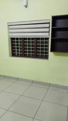 a window in a room with a white tile floor at ZAREPHATH PG Home in Trichūr