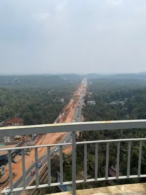 an overhead view of a road in the jungle at Peace of mind in Kakkayam