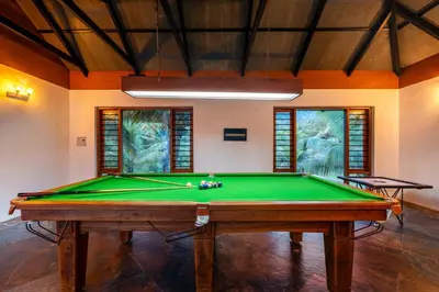 a pool table in the middle of a room at Senaro Luxury Farm in Agali