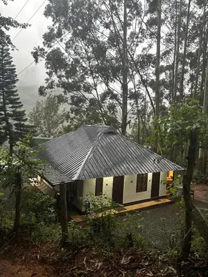 a house with a metal roof in a forest at JS homes vattavada in Vattavada