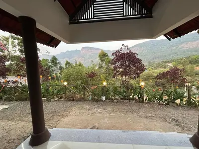 a view from the porch of a house at Kashmir Valley Alpha in Kanthalloor