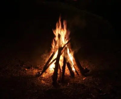 a bonfire with people standing around it at night at Cardamom Garden Homestay Meppadi Wayanad in Meppādi