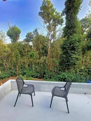 two chairs sitting next to each other on a patio at Coffee View Holiday Homes in Thirunelli