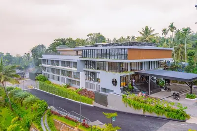 an overhead view of a building with plants and trees at EVORA Resort and SPA in Ambalavayal