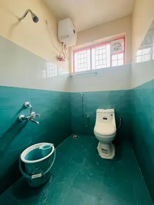 a bathroom with a toilet and a sink at Green Hill in Coonoor