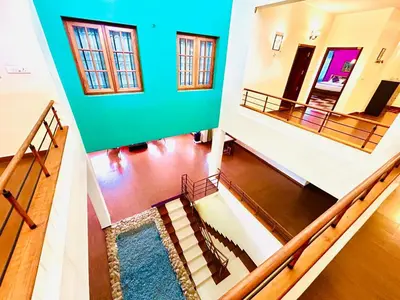 an overhead view of a staircase in a house at WAYANAD RESORT VILLA Service in Meppādi