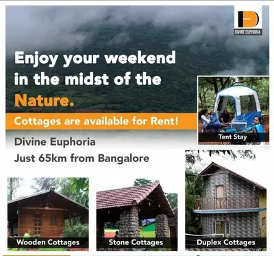 a collage of pictures of a website with a house at Vara Farm in Kanakapura