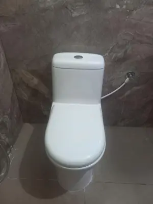 a white toilet in a bathroom with a hose at Maruthamalai Andavar Residency in Coimbatore