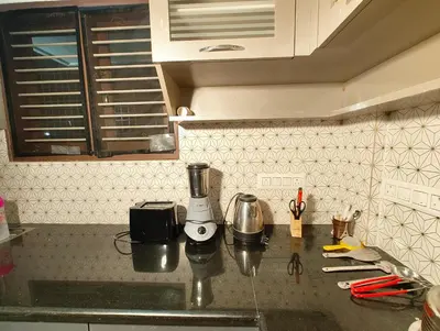 a kitchen counter with a blender on top of it at Casa de Shalom - 3 Bedroom AC Villa 65