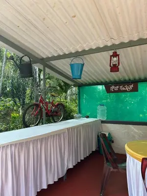 a table with a motorcycle on top of it at South point in Ammatti