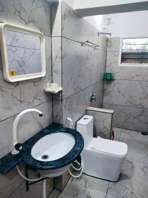 a bathroom with a sink and a toilet at The Palmyrah Tenements in Mysore