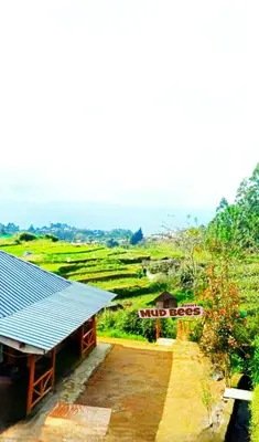 a small house with a view of a field at Mud bees resort in Kanthalloor