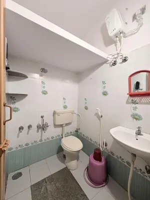 a bathroom with a toilet and a sink at Kamadhenu Homestay, Comapact 2BHK OPP Mysore zoo B in Mysore