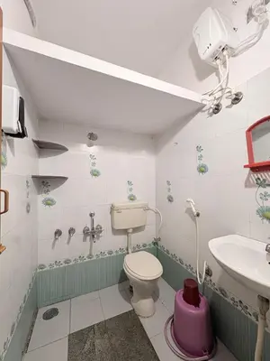 a bathroom with a toilet and a sink at Kamadhenu Homestay, Comapact 2BHK OPP Mysore zoo B in Mysore