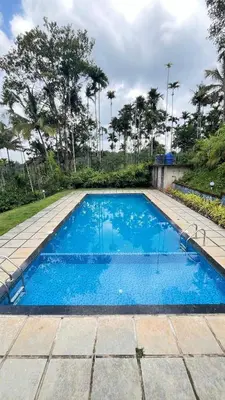 a large swimming pool with blue water at Spillway private pool villa in Meenangadi