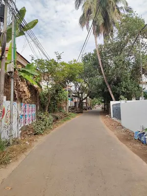 an empty street with palm trees on the side of a road at Ivory Suites County in Kozhikode
