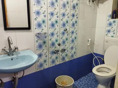 a bathroom with a sink and a toilet at Arnold Home Stay Ooty in Ooty