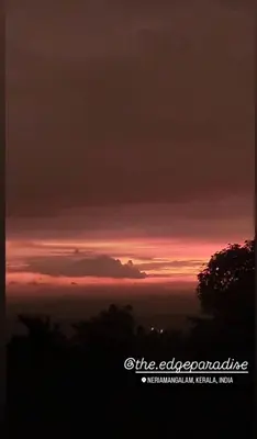 a view of a sunset from the sky at The EDGE Paradise in Neriyamangalam