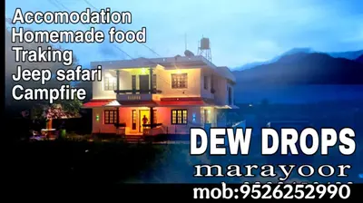 a poster of a house with the words dev drops marrow at Dew drops Marayoor in Kanthalloor