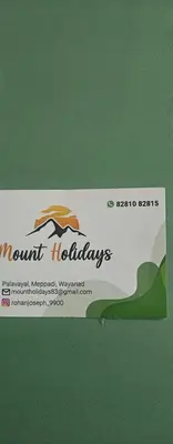 a card with the words mount holidays on it at Mount holidays in Meppādi