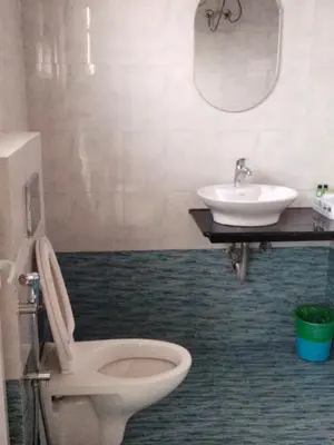 a bathroom with a toilet and a sink at TULIPS VILLAGE RESORTS - A Valley View Abode in Ooty