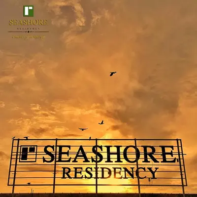 a sign with the words seashorerererererererere at Seashore Residency in Kodungallūr
