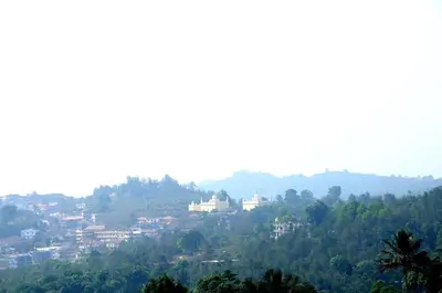a city on top of a hill with houses at Holidayincoorg Orchid Villa in Madikeri