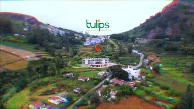 an aerial view of a resort in a mountain at Tulips Valley View Resorts in Ooty