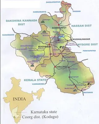 a map of karnatakaataka state at Forestdale Coorg in Virajpet