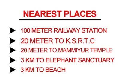 a set of three different fonts for the nearest places at Kairali Tourist Home in Guruvāyūr