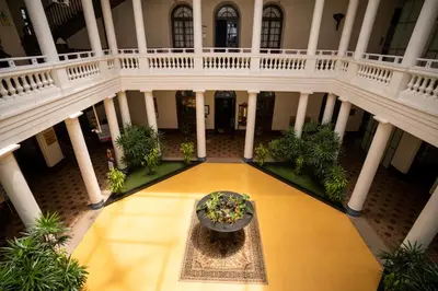 an overhead view of the lobby of a building at Royal Orchid Brindavan Garden Palace & Spa Mysore in Belagula